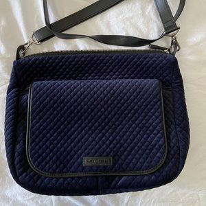 Blue velour Vera Bradley shoulder bag